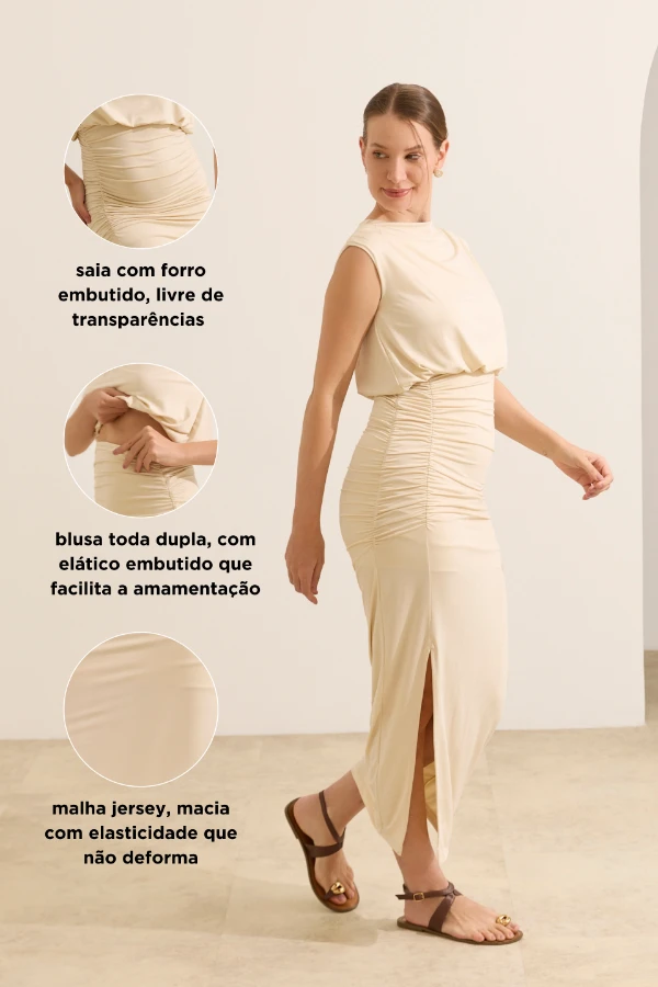 Saia midi e short para gestante, peças confortáveis para montar looks de chá de bebê