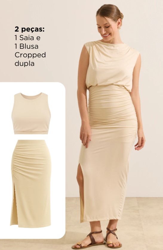 Vestido com 2 peças para usar no trabalho compondo as ideias de looks para o trabalho