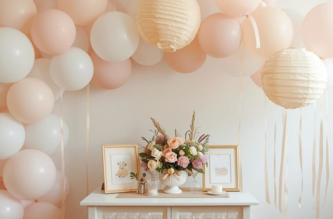 decoração de chá de bebê simples e economico