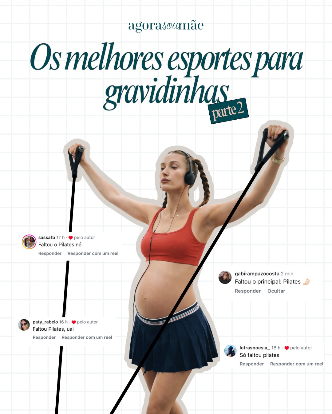Capa da segunda parte do post da Agora Sou Mãe sobre esportes para gestantes